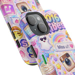 2016 Vibes Y2K Sticker Collage Magnetic Impact-Resistant iPhone Case with MagSafe Compatibility