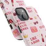 Boss Girl Cosmetic Pattern iPhone Case | MagSafe - iPhone 17 / Glossy - Shamo's