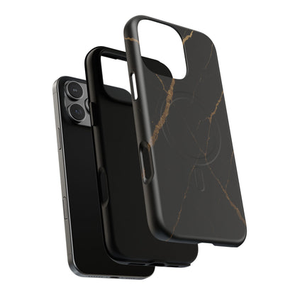 Black & Gold Marble iPhone Case with MagSafe