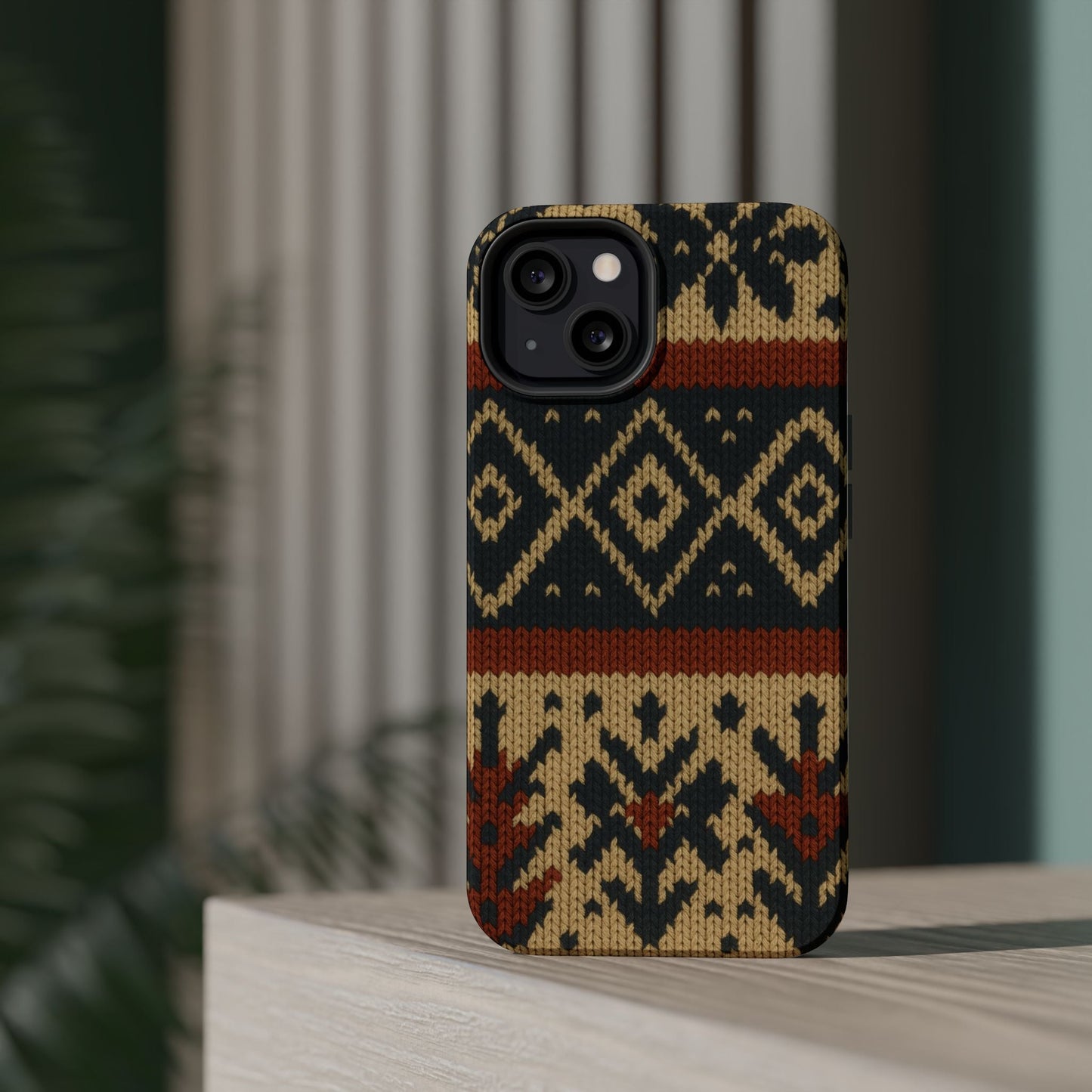 Nordic Knit Pattern MagSafe Impact-Resistant iPhone Case