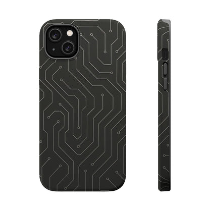 Black Circuit Board Design iPhone Case | MagSafe  Shamo's iPhone 14 Plus / Matte
