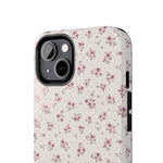 Rosebud Floral Tough iPhone Case — Pink Vintage Flower Protective Cover - iPhone 17 - Shamo's
