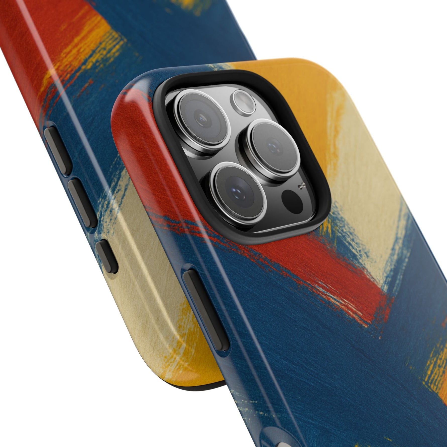 Abstract Brushstroke Tough Phone Case — Colorful Red, Blue & Yellow Protective Cover  Shamo's