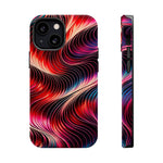 Abstract Red Wave Magnetic Impact-Resistant Phone Case | MagSafe
