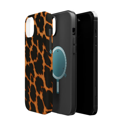 Leopard Print Impact-Resistant iPhone Case with MagSafe compatibility
