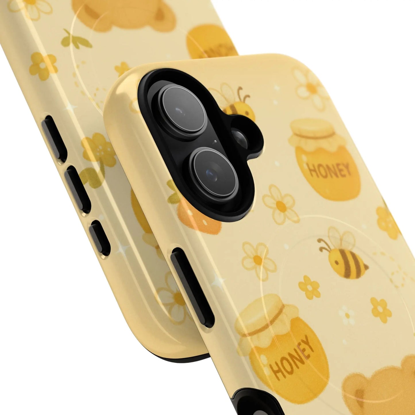 Cute Honey Teddy Bear iPhone Case — Yellow Bee & Honey Pot Design with MagSafe  Shamo's