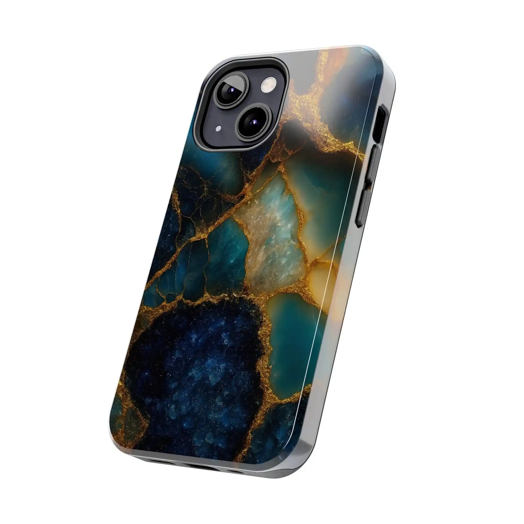 Blue Gold Agate Tough Phone Case Marble Stone Design  Shamo's