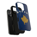 Kosovo Flag Tough iPhone Case — Navy Blue Stars & Gold Map (MagSafe compatible)  Shamo's