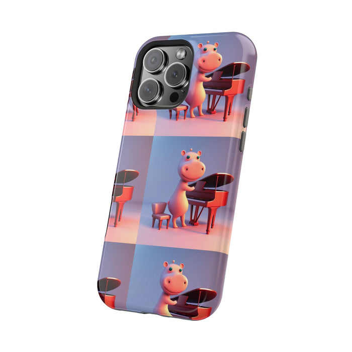 MagSafe Tough Cases with Tiny cute hippo playing a piano