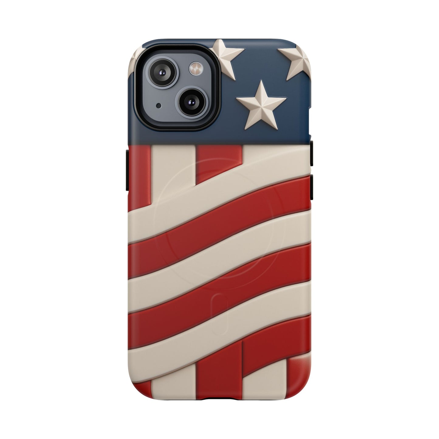 Patriotic iPhone Cases - MagSafe Tough American Flag Design