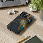 Blue Gold Agate Tough Phone Case Marble Stone Design  Shamo's