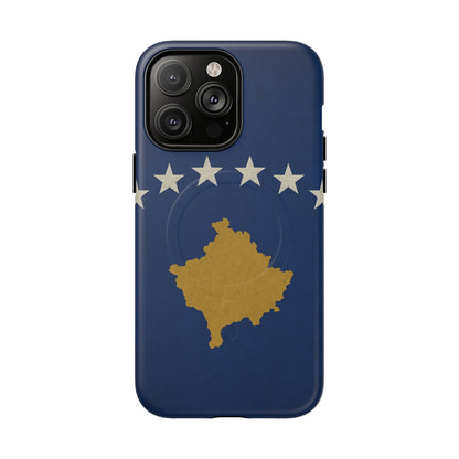 Kosovo Flag Tough iPhone Case — Navy Blue Stars & Gold Map (MagSafe compatible)  Shamo's iPhone 14 Pro Max / Matte