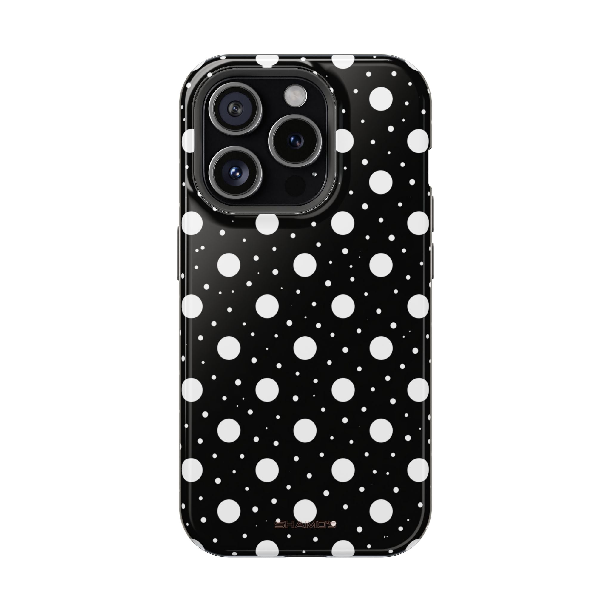 Polka Dot Impact-Resistant iPhone Case | MagSafe - iPhone 15 Pro / Glossy - Shamo's