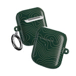 Topographic Green AirPod Case, Minimal Contour Design