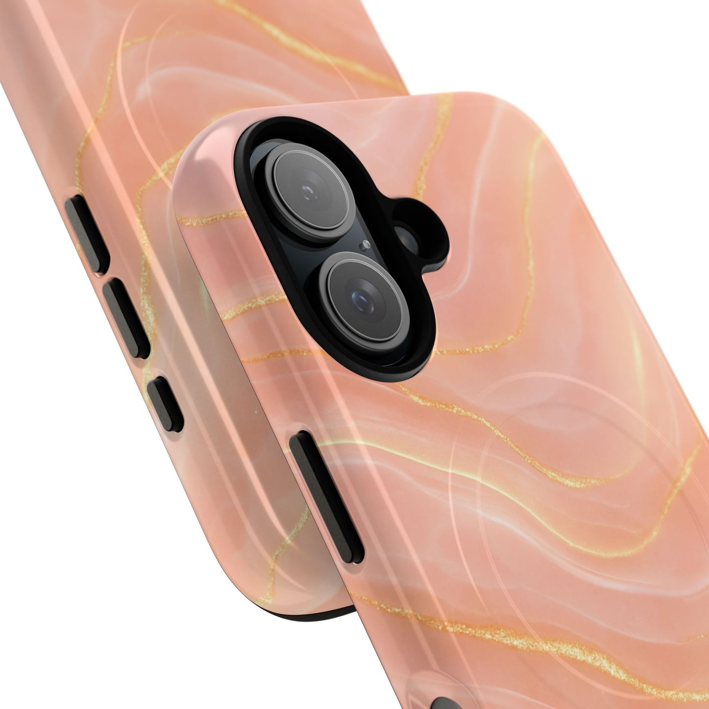 Luxury Series Pink Marble iPhone Case compatible with MagSafe