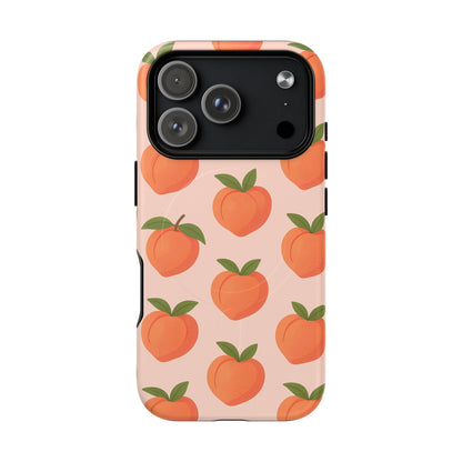 Peach Pattern Fruit Case for iPhone | MagSafe Compatible