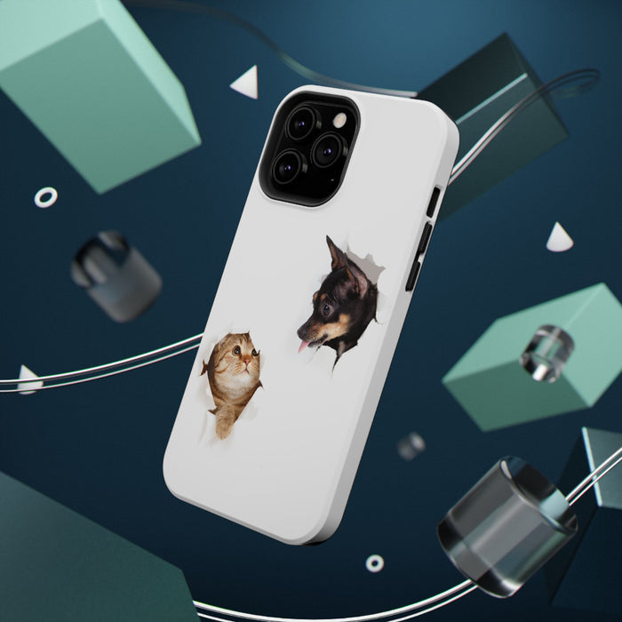 Impact-Resistant Cases with a cat and a dog