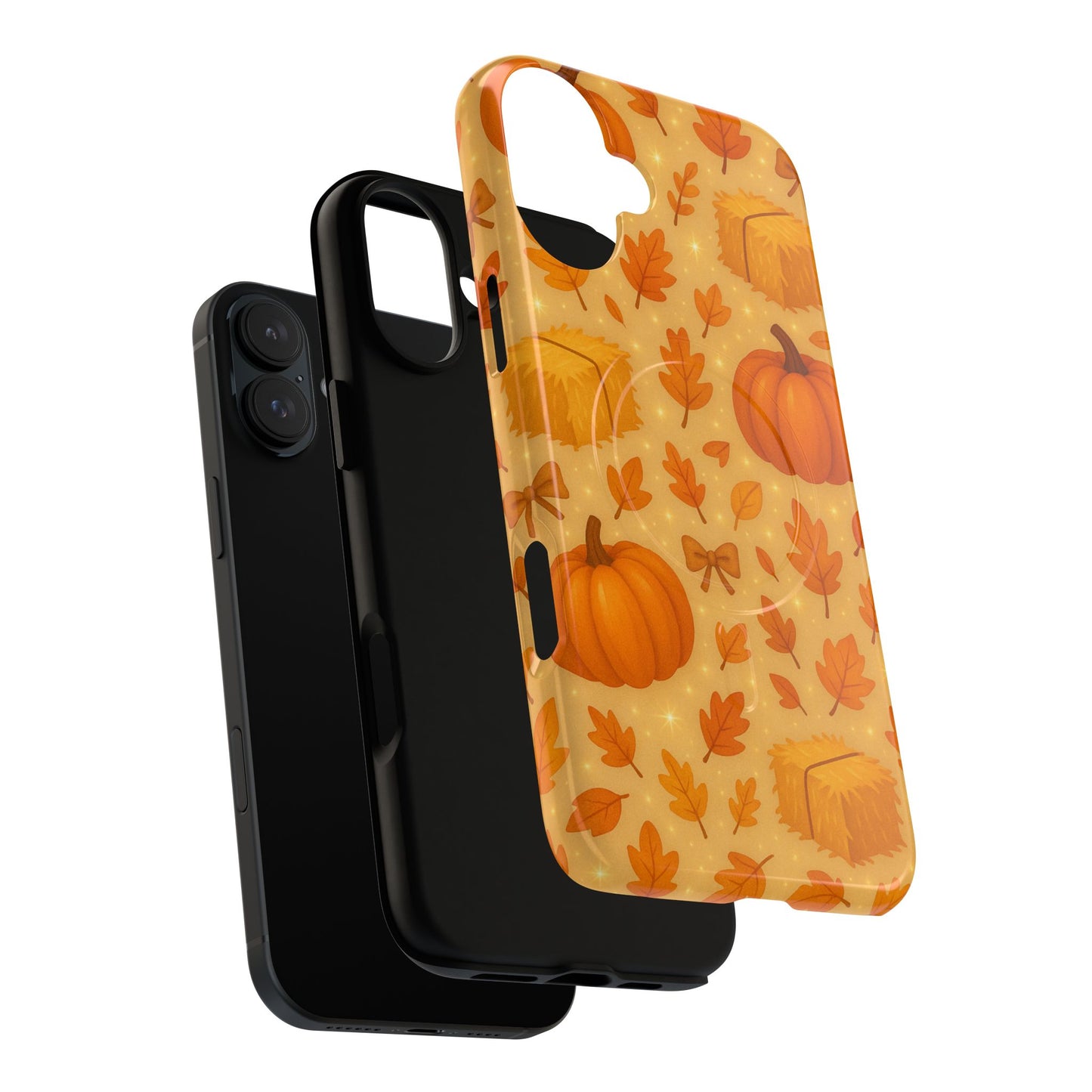 Autumn Harvest iPhone Case — Pumpkin & Haystack Fall with MagSafe