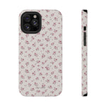 Rosebud Floral Tough iPhone Case | Pink Vintage Flower Protective Cover