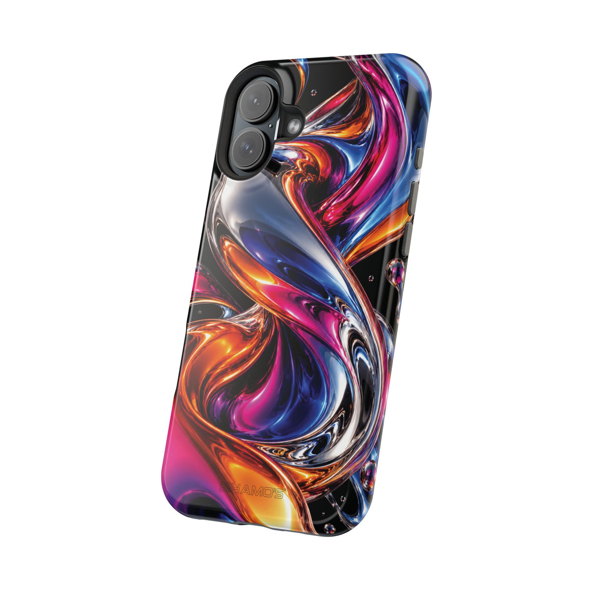 Liquid Aurora MagSafe Phone Case – Colorful Chrome-Effect Swirls | Glossy
