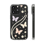 Butterfly Pearl Impact-Resistant Clear iPhone Case - Shamo's