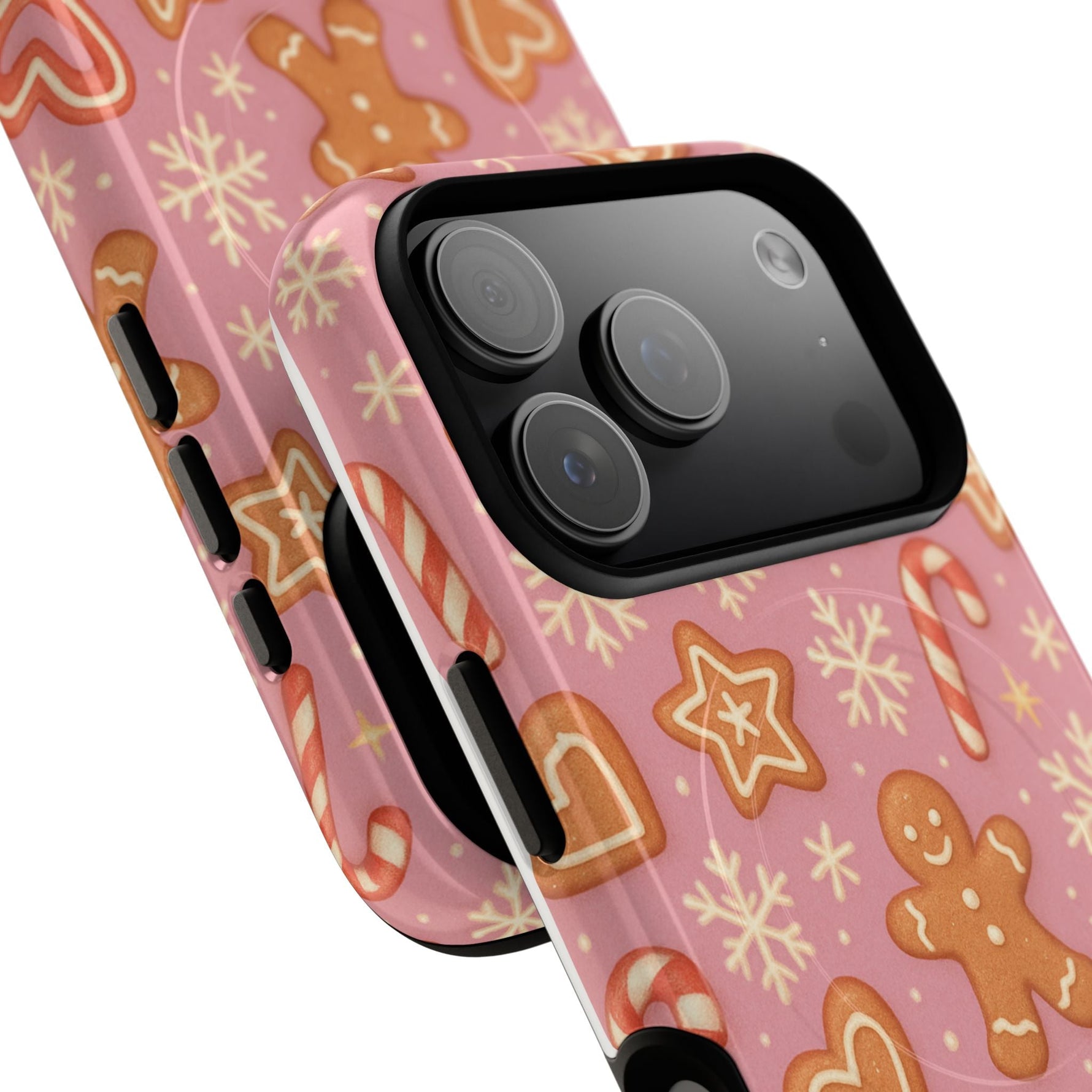 Pink Gingerbread Holiday iPhone Case with MagSafe compatibility  Shamo's