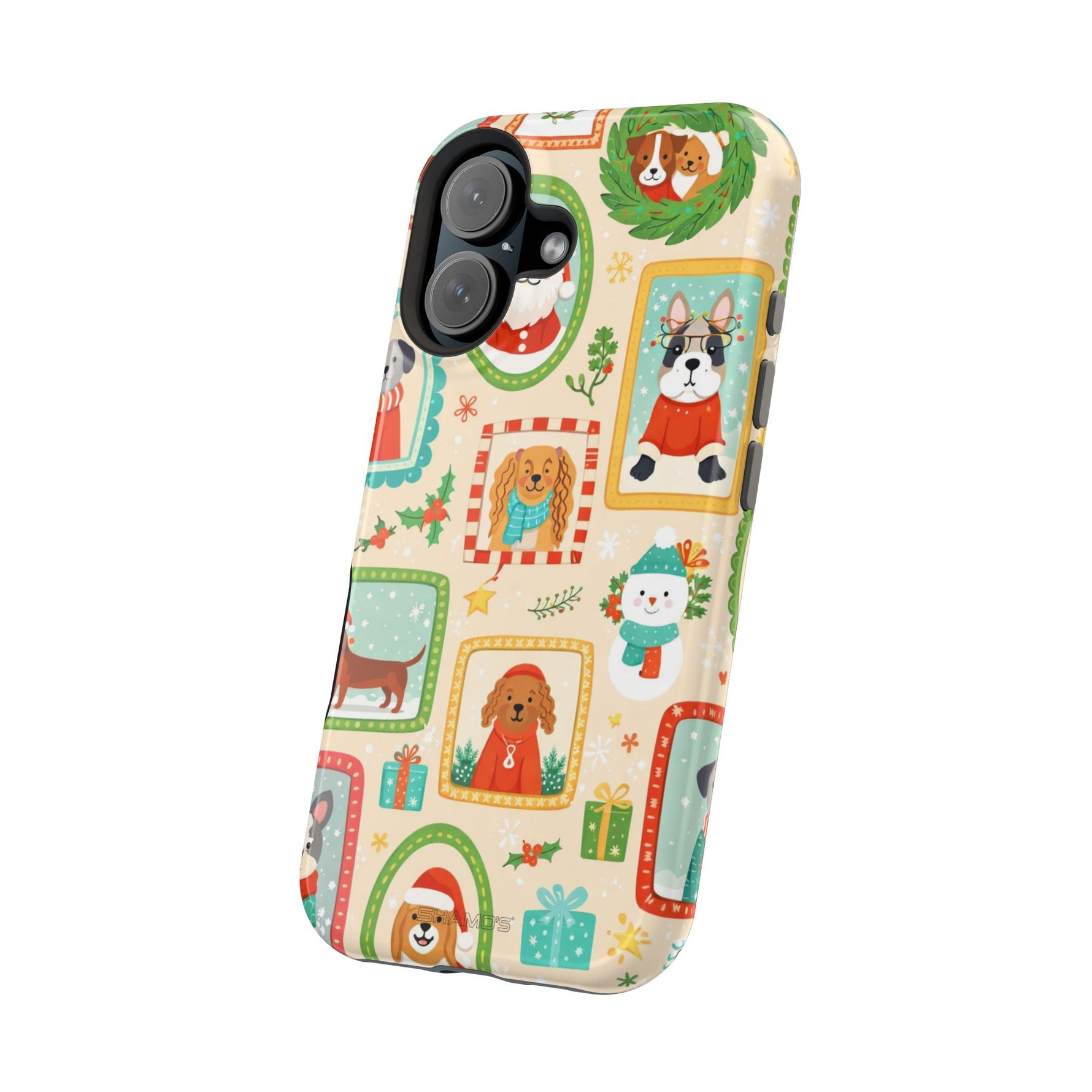 Cute Holiday Dogs MagSafe Compatible Impact-Resistant Phone Case - iPhone 17 Pro Max / Glossy - Shamo's