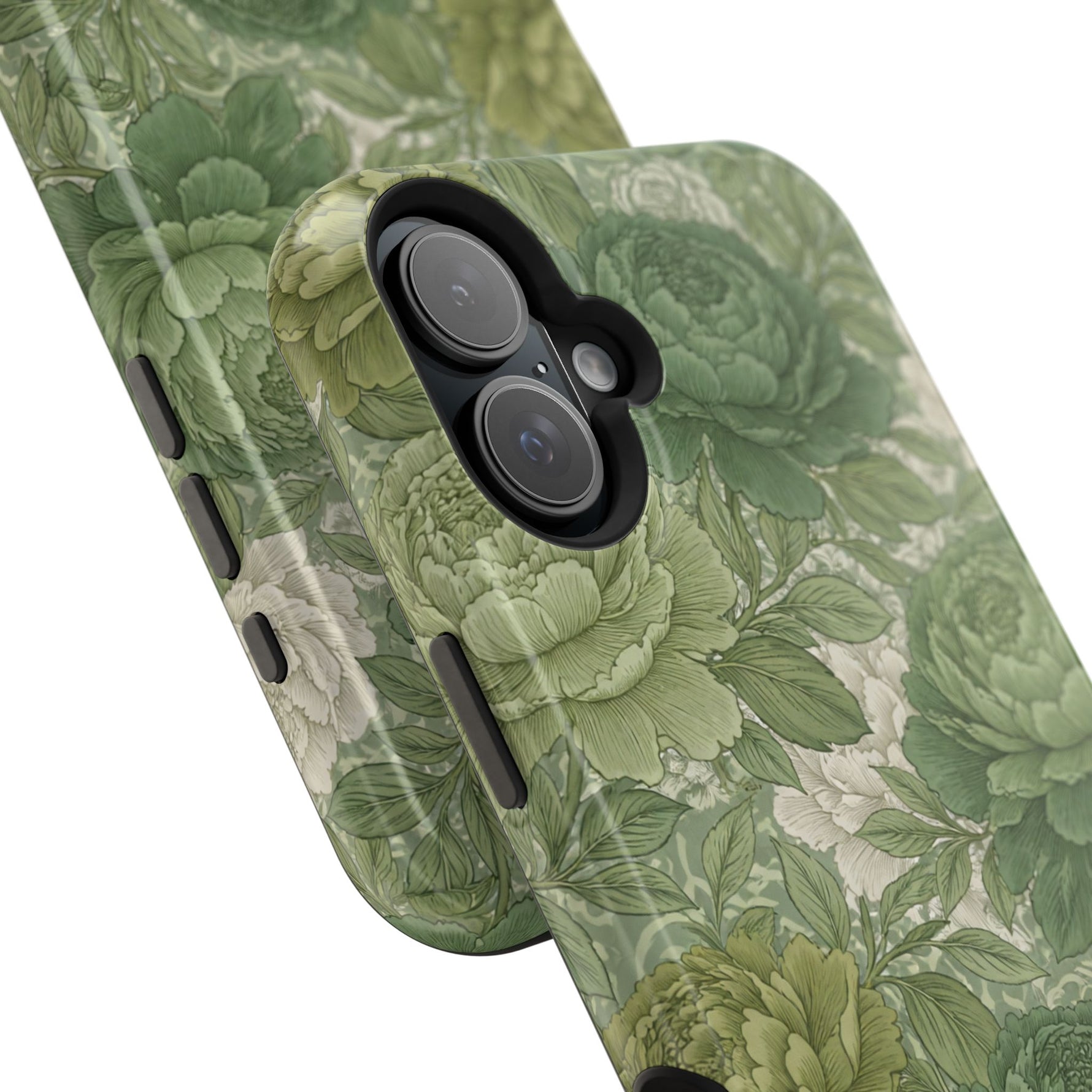 Green Succulent Floral Magnetic Impact-Resistant iPhone Case, MagSafe Compatible - iPhone 17 / Glossy - Shamo's