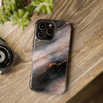Marbled Black & Rose Gold Magnetic MagSafe Compatible Phone Case — Impact-Resistant