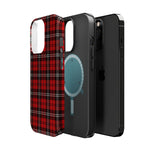 Red Tartan Plaid Impact-Resistant iPhone Case | MagSafe compatibility  Shamo's