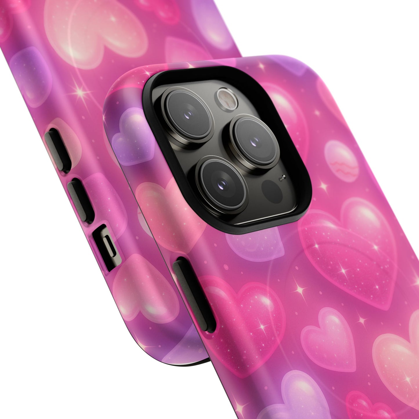 Glitter Hearts Cases for iPhones with MagSafe