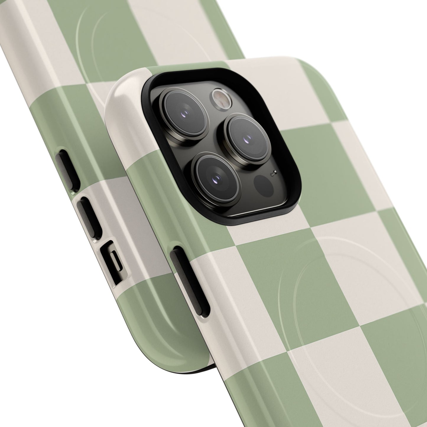 Sage Checkerboard Tough iPhone Case - Compatible with MagSafe