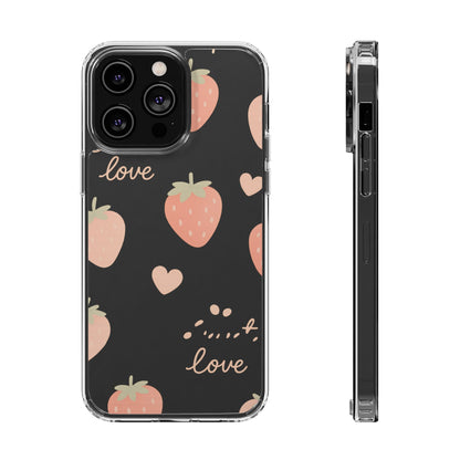 Sweet Love Strawberry Clear iPhone Case | MagSafe - Shamo's