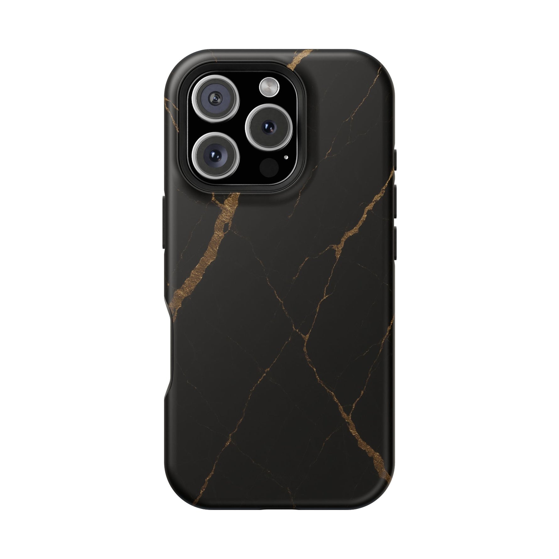 Black & Gold Marble iPhone Case with MagSafe - iPhone 16 Pro / Matte - Shamo's