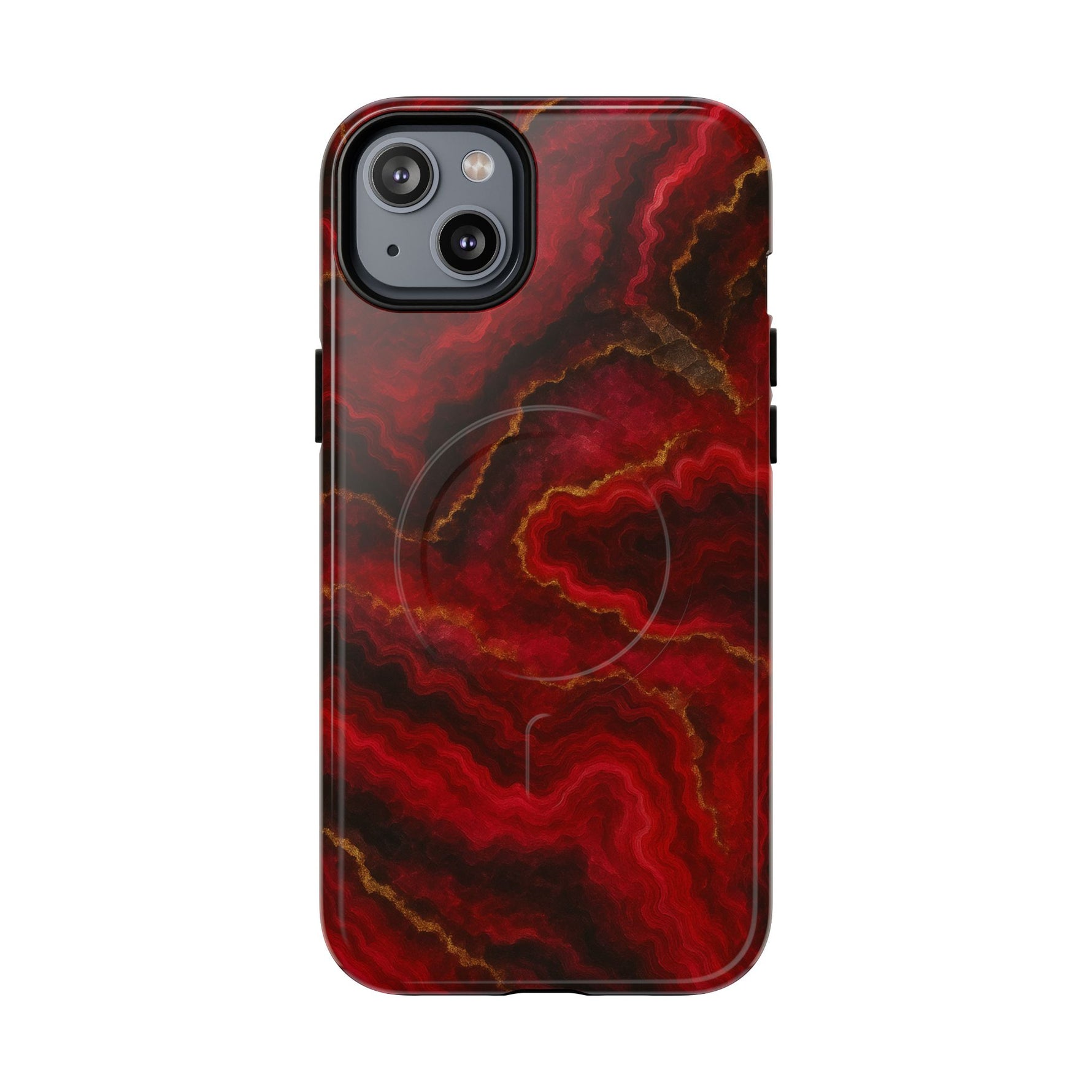 Red Marble iPhone Case with MagSafe - Shamo's