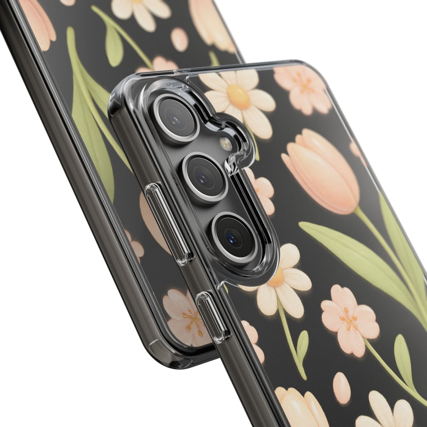 Floral Impact-Resistant Clear iPhone Case