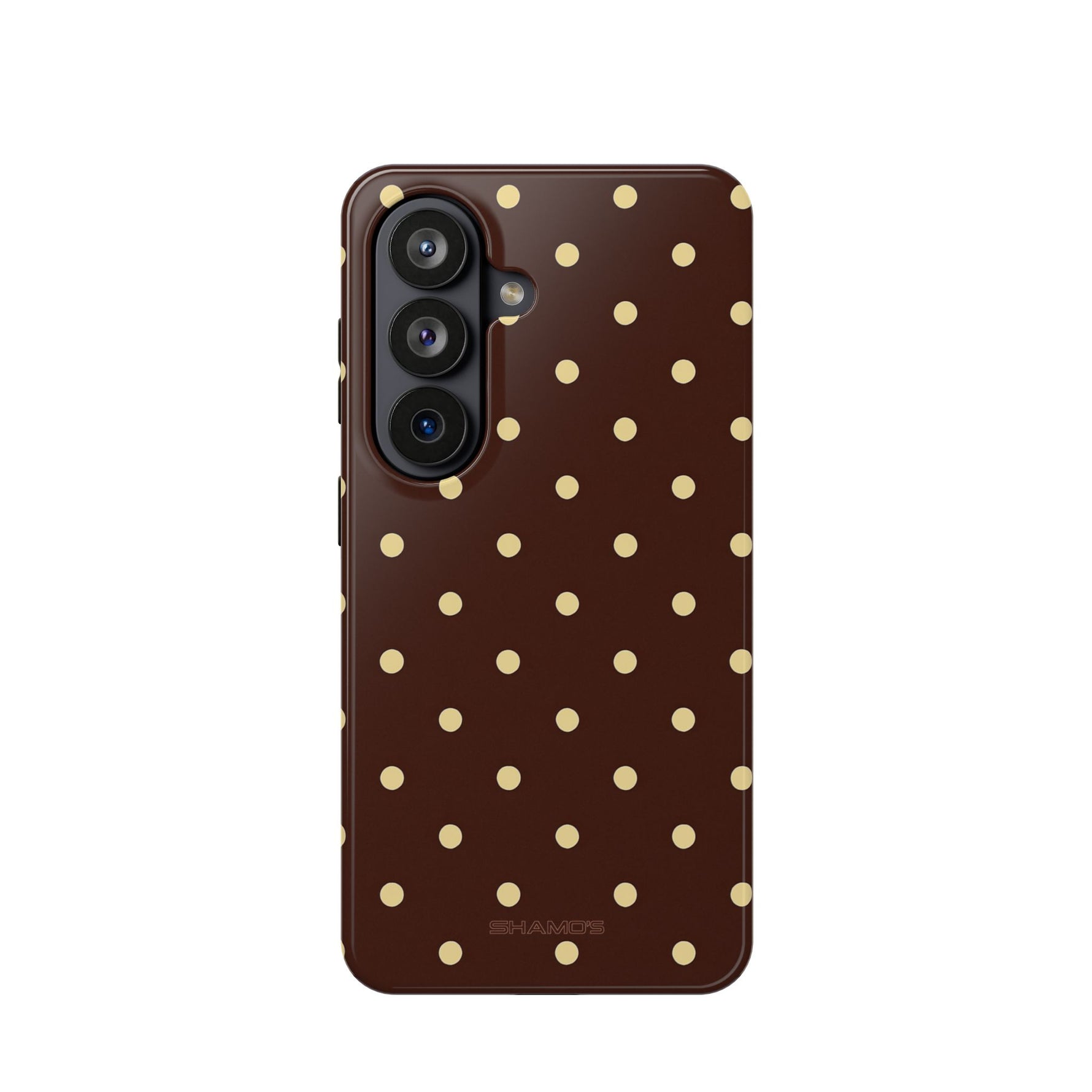 Polka Dot iPhone Case — Brown & Cream MagSafe Protective Cover