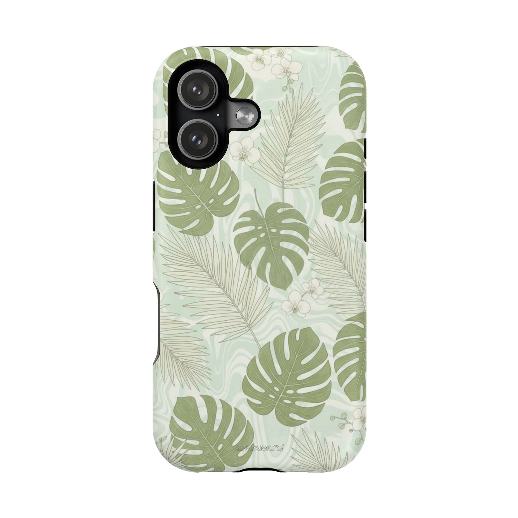 Tropical Monstera Phone Case, Impact-Resistant Magnetic iPhone Cover with MagSafe Compatibility