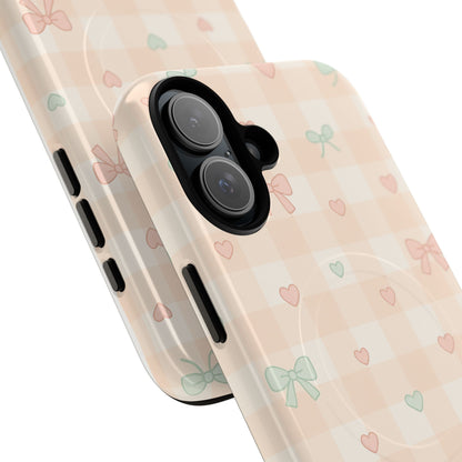Sweet Pastel Checkered Bows Case for iPhone | MagSafe