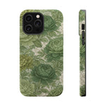 Green Succulent Floral Magnetic Impact-Resistant iPhone Case, MagSafe Compatible - iPhone 14 Pro Max / Glossy - Shamo's