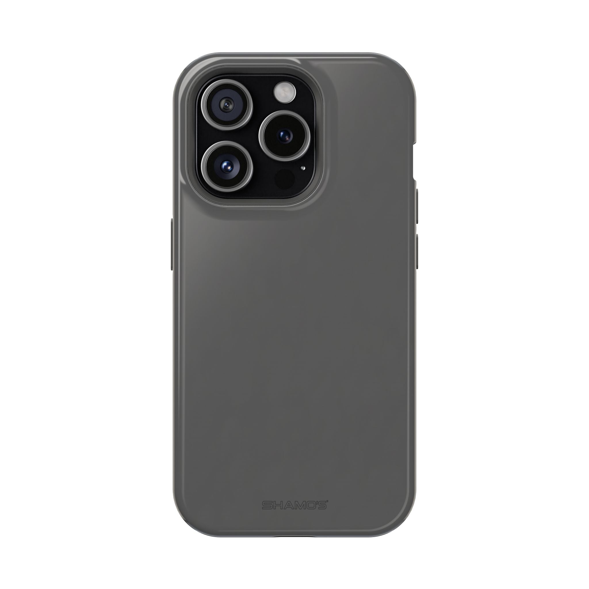 Charcoal Ink Black Solid Color Impact-Resistant iPhone Case | Slim Shockproof Magsafe-Compatible - iPhone 15 Pro / Glossy - Shamo's