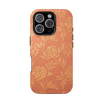 Floral Rose Gold Magnetic Impact-Resistant iPhone Case, MagSafe Compatible - iPhone 16 Pro / Glossy - Shamo's