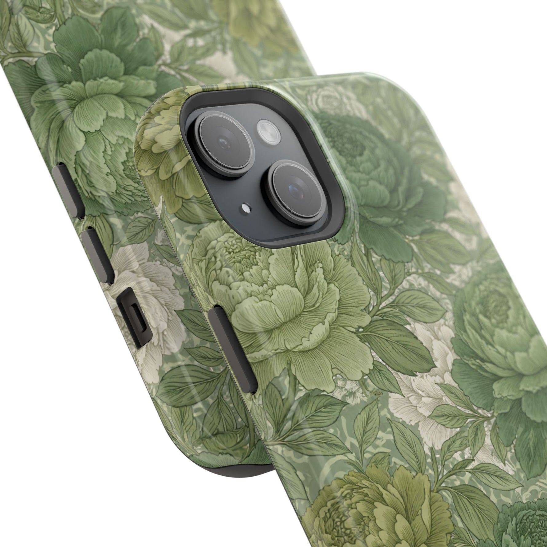 Green Succulent Floral Magnetic Impact-Resistant iPhone Case, MagSafe Compatible - iPhone 17 / Glossy - Shamo's