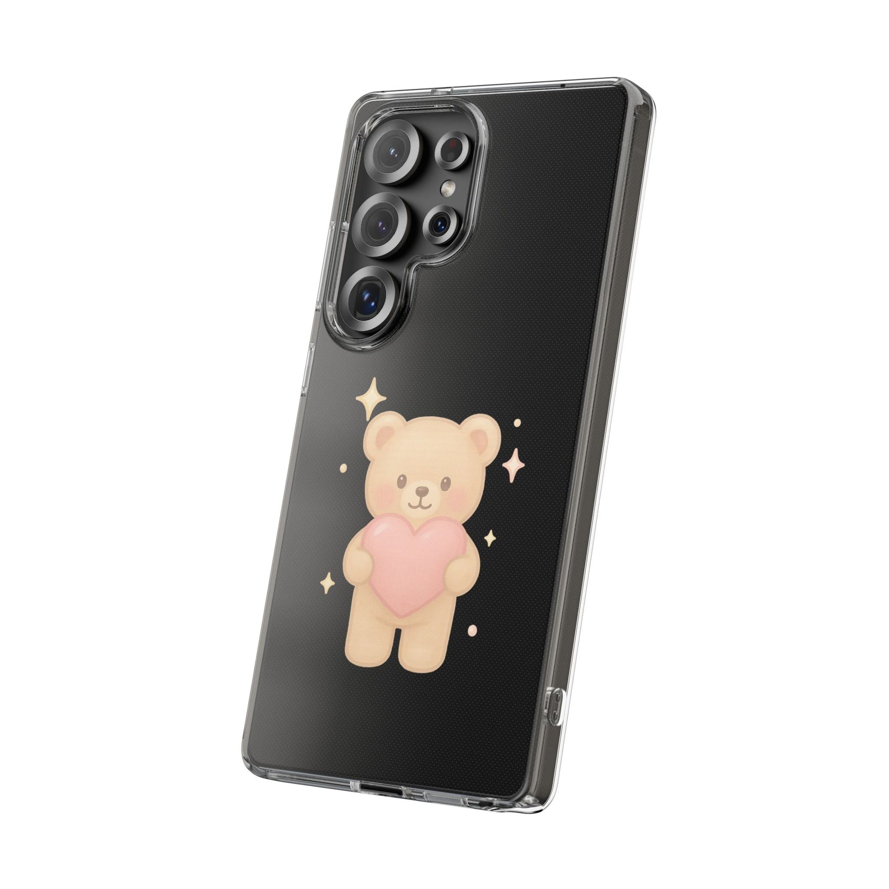 Romantic Teddy Bear Impact-Resistant iPhone Case with Heart Design  Shamo's