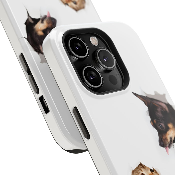 Impact-Resistant Cases with a cat and a dog