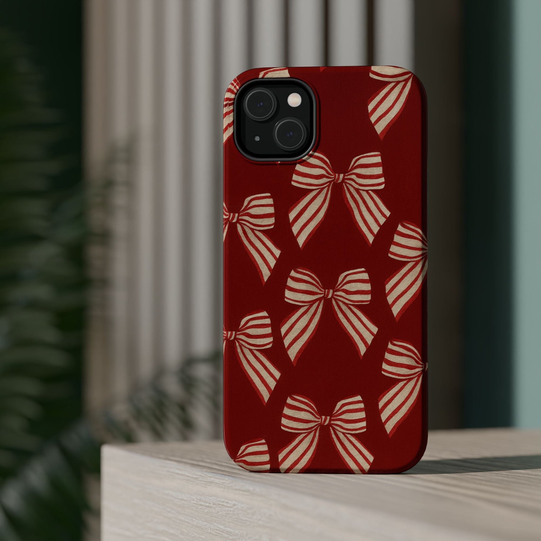 Holiday Red Bow iPhone Case — Impact‑Resistant iPhone Cover with MagSafe compatibility  Shamo's