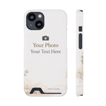 Funda para teléfono personalizable con tarjetero | Añade tu propia foto y texto