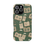 Botanical Journal Pattern iPhone Case | MagSafe Compatible Impact-Resistant Protective Cover