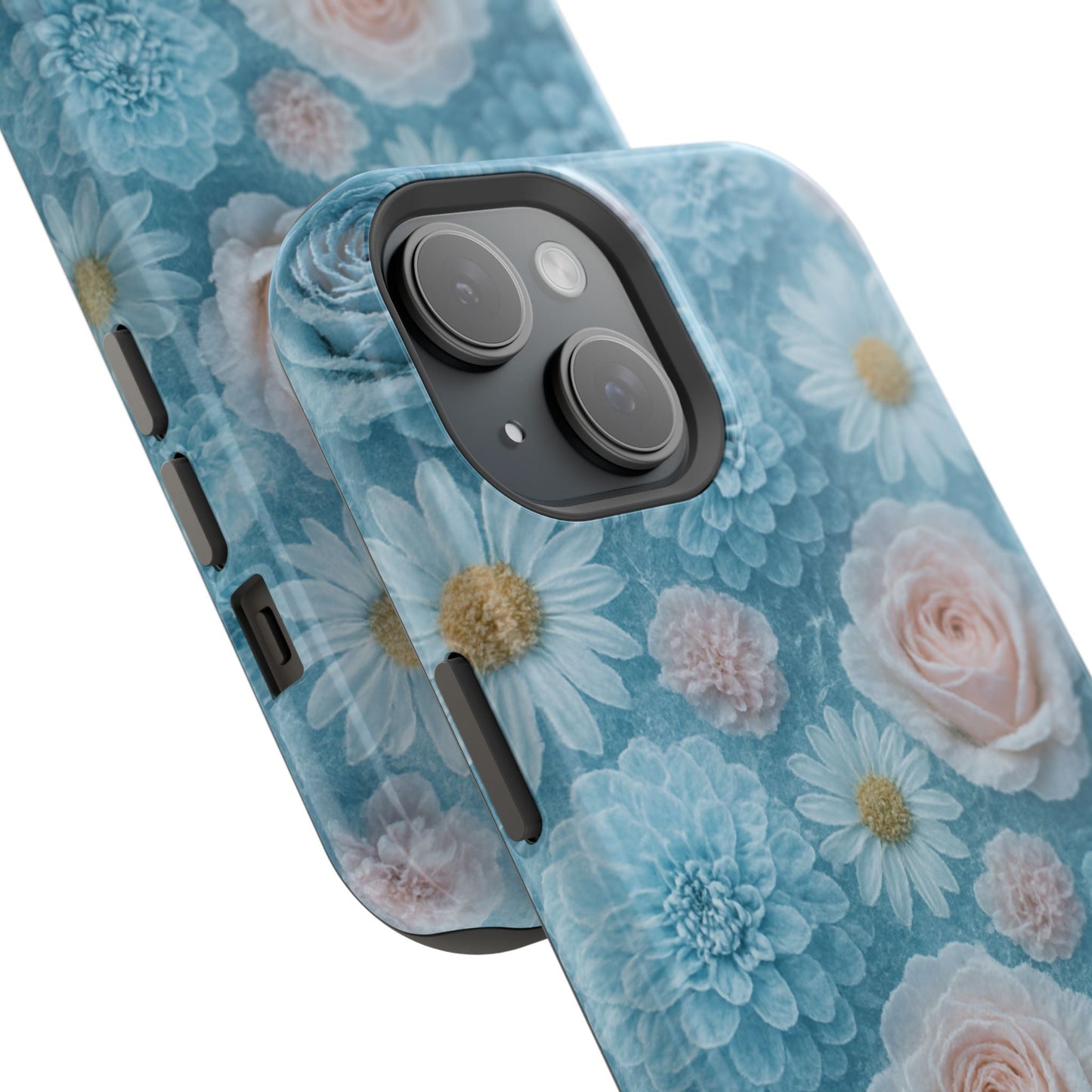 Frozen Floral Rose & Daisy Impact iPhone Case | MagSafe compatible  Shamo's