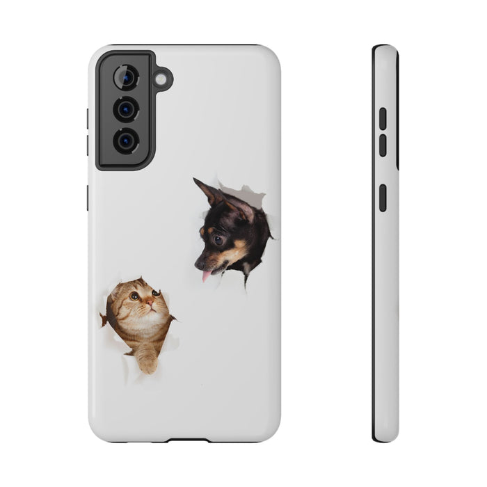 Impact-Resistant Cases with a cat and a dog